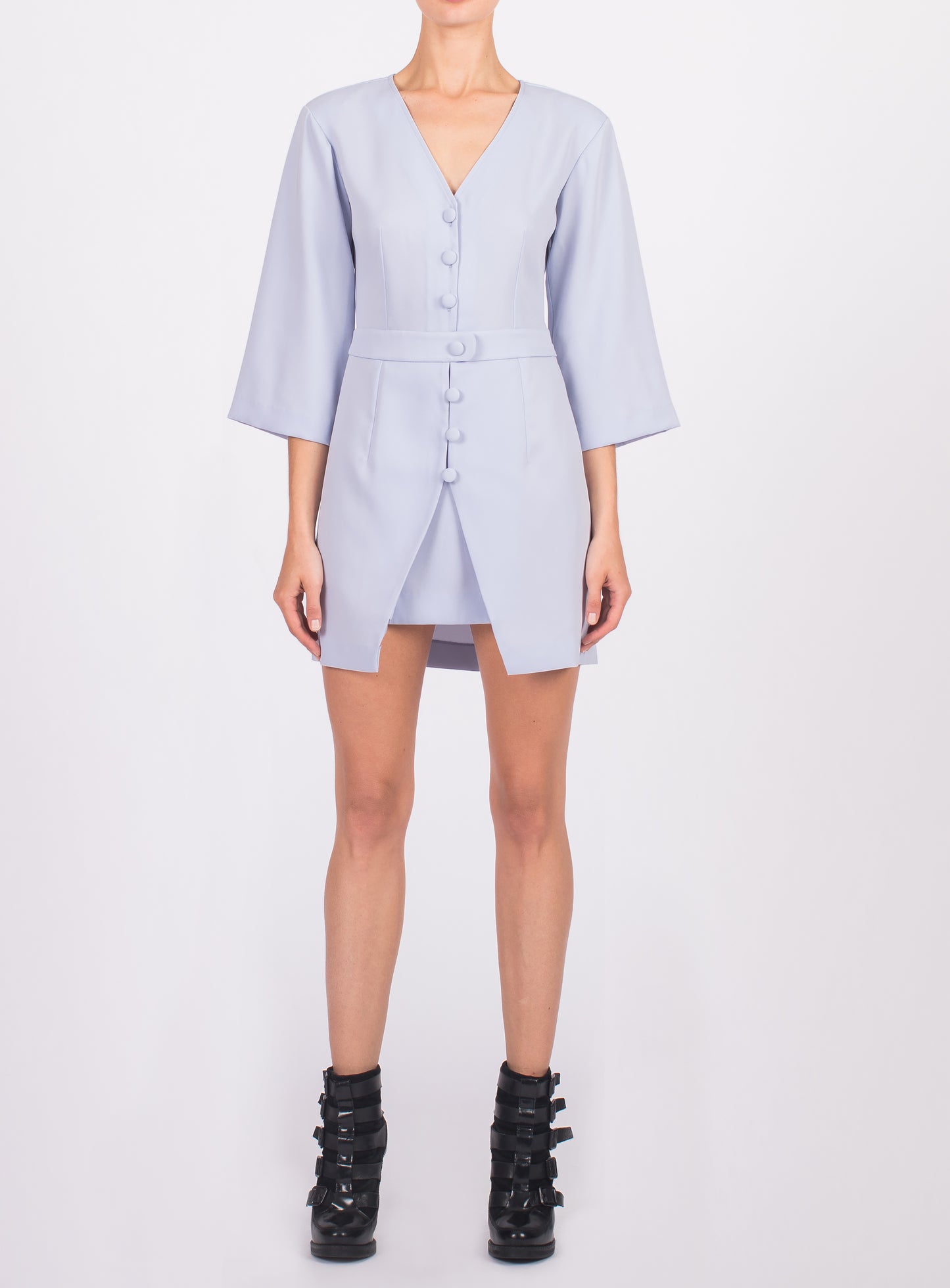 BUTTON FRONT SHORT DRESS