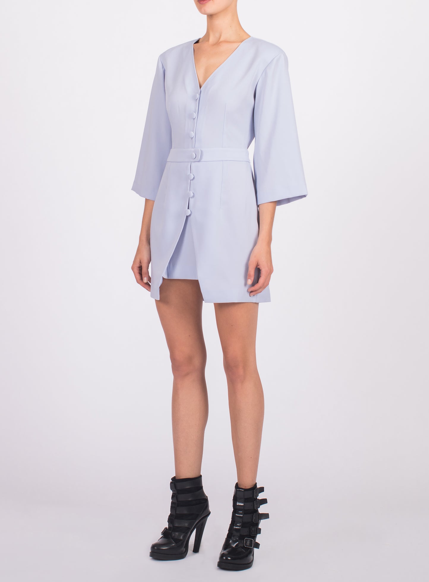 BUTTON FRONT SHORT DRESS
