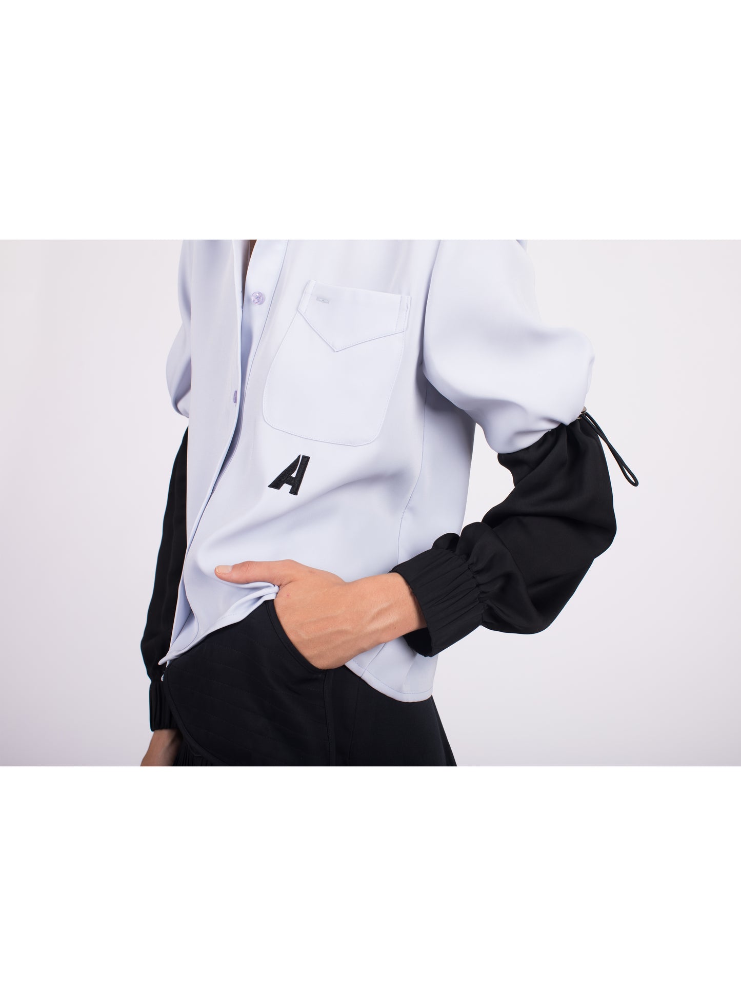 LONG SLEEVE COMBO BUTTON DOWN BLOUSE