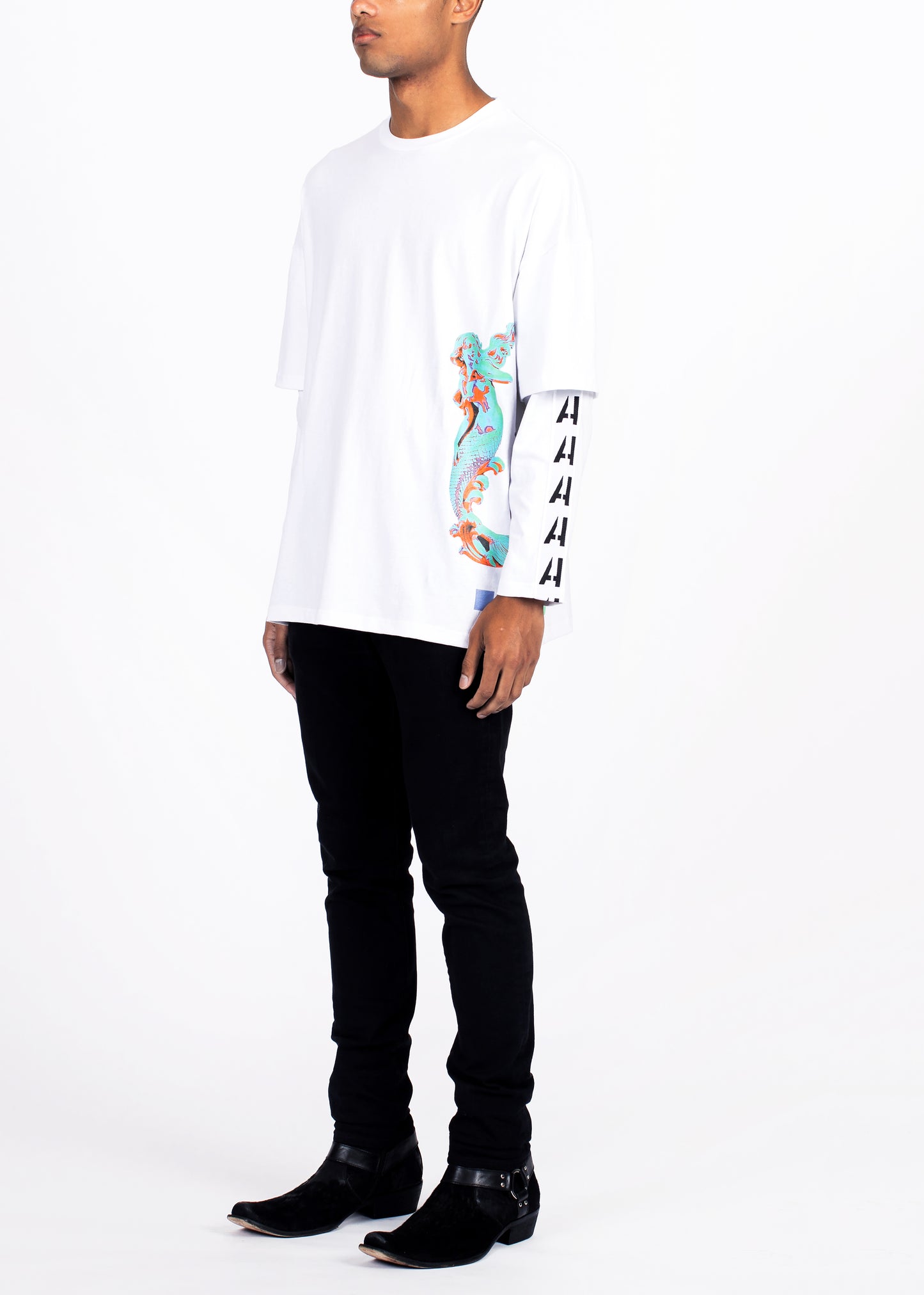 UNISEX LONG SLEEVE RIBBON ANGEL TEE