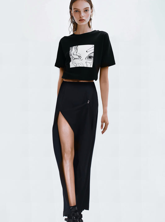 FLOOR LENGTH SLIT SKIRT