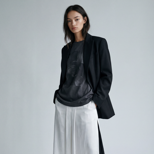 MIXED MEDIA CENTER PLEAT SKIRT