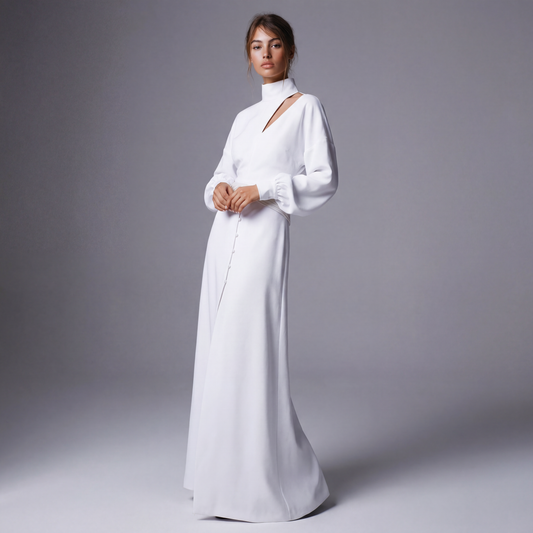 FLOOR LENGTH MOCK DRESS - Borrow