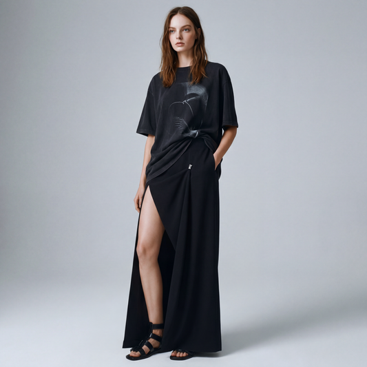 FLOOR LENGTH SLIT SKIRT - Borrow