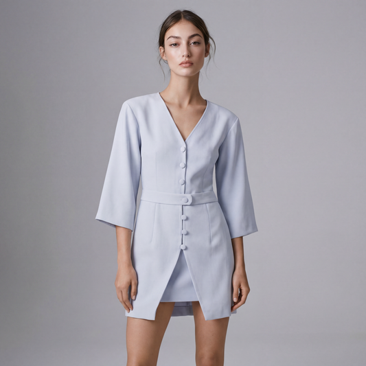 BUTTON FRONT SHORT DRESS