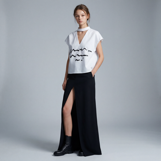 NECK BAND SCRIPT MUSCLE TEE