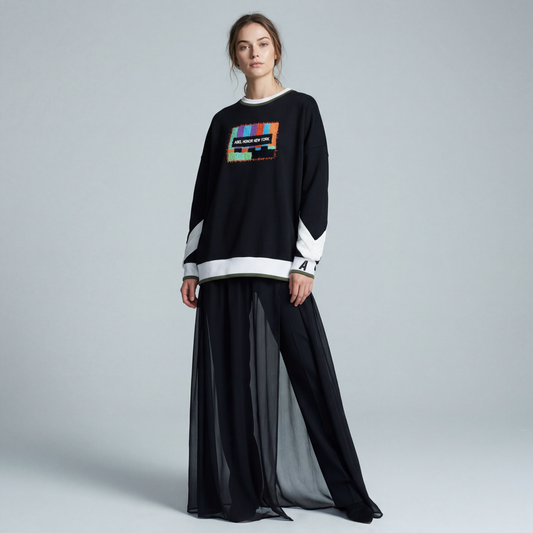 UNISEX SMPTE PATCH CREW NECK SWEATSHIRT - Borrow