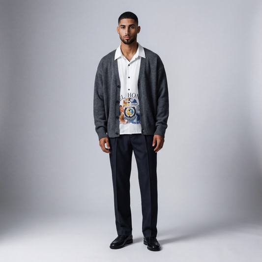 UNISEX RAVEN CREST BUTTON DOWN SHORT SLV SHIRT