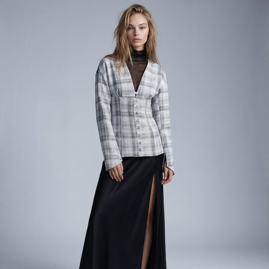 MIXED MEDIA CORSET BLAZER - Borrow