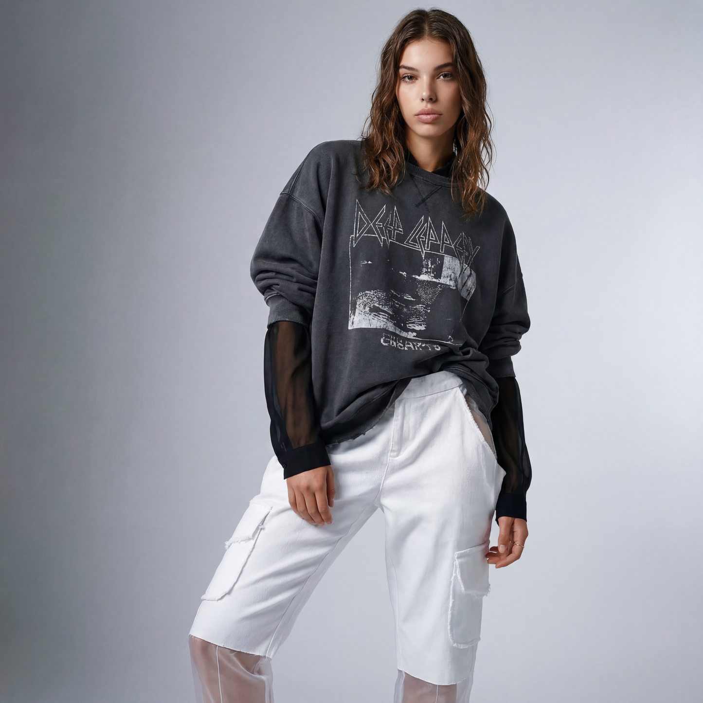 MIXED MEDIA FRAYED CARGO PANT - Borrow