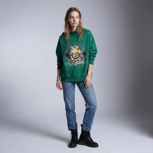UNISEX RAVEN CREST FUNNEL SWEATSHIRT