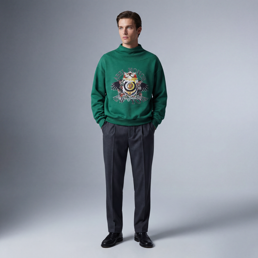 UNISEX RAVEN CREST FUNNEL SWEATSHIRT - Borrow