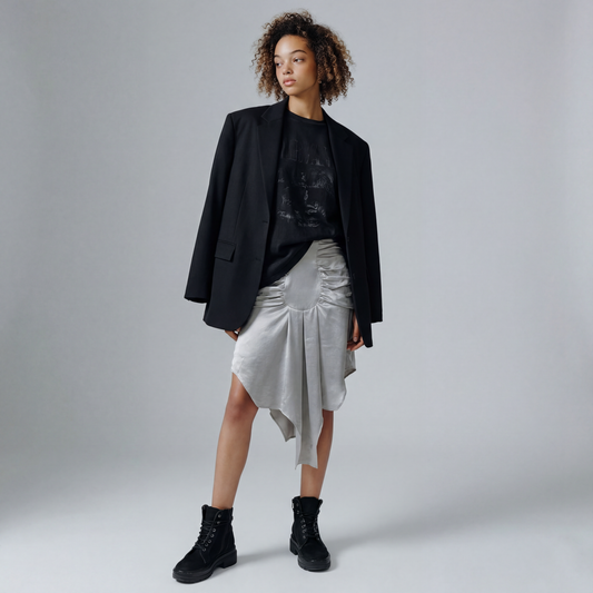 ASYM ROUCHED CUMBER SKIRT