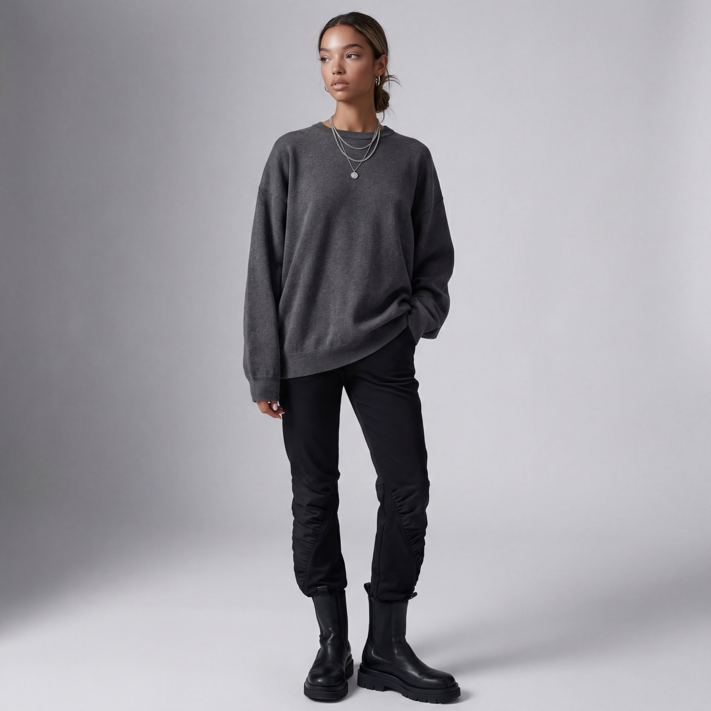 ROUCHED COMBO TROUSER