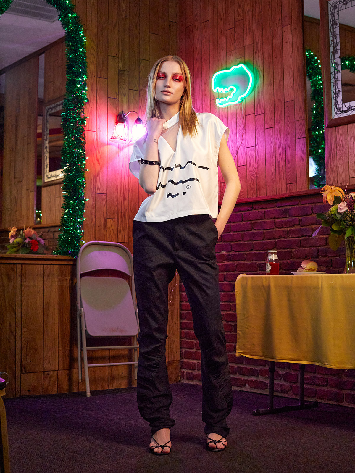 ROUCHED COMBO TROUSER
