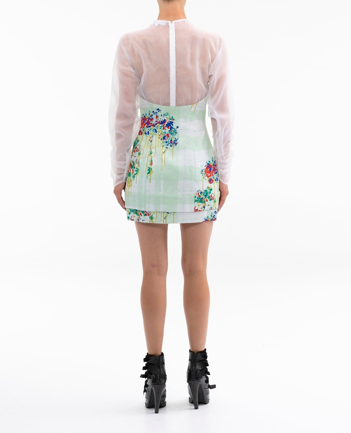 MIXED MEDIA PRINTED MOCK DRESS