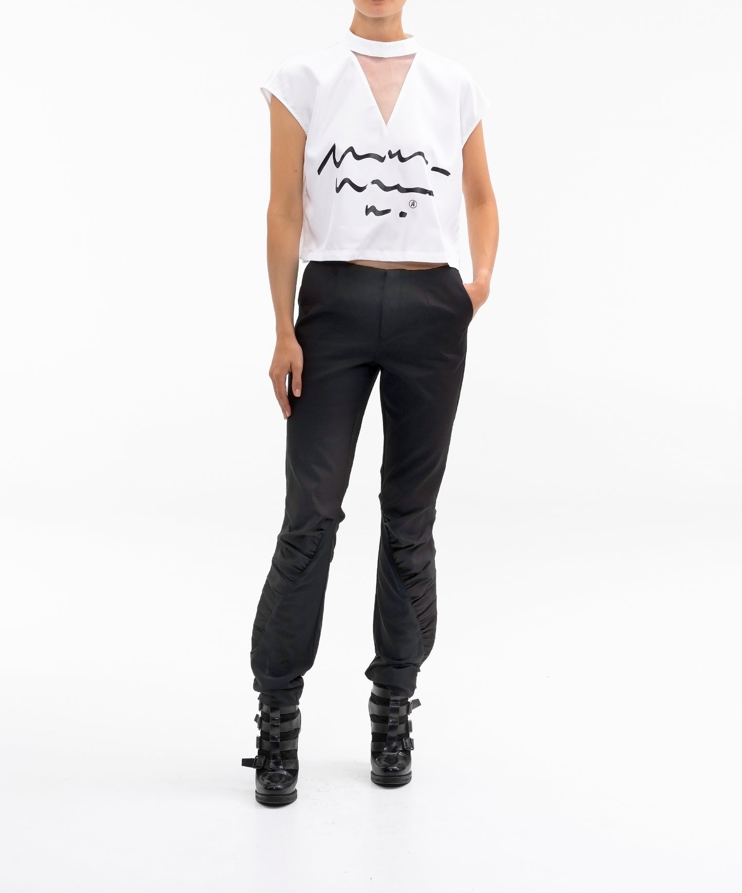 ROUCHED COMBO TROUSER