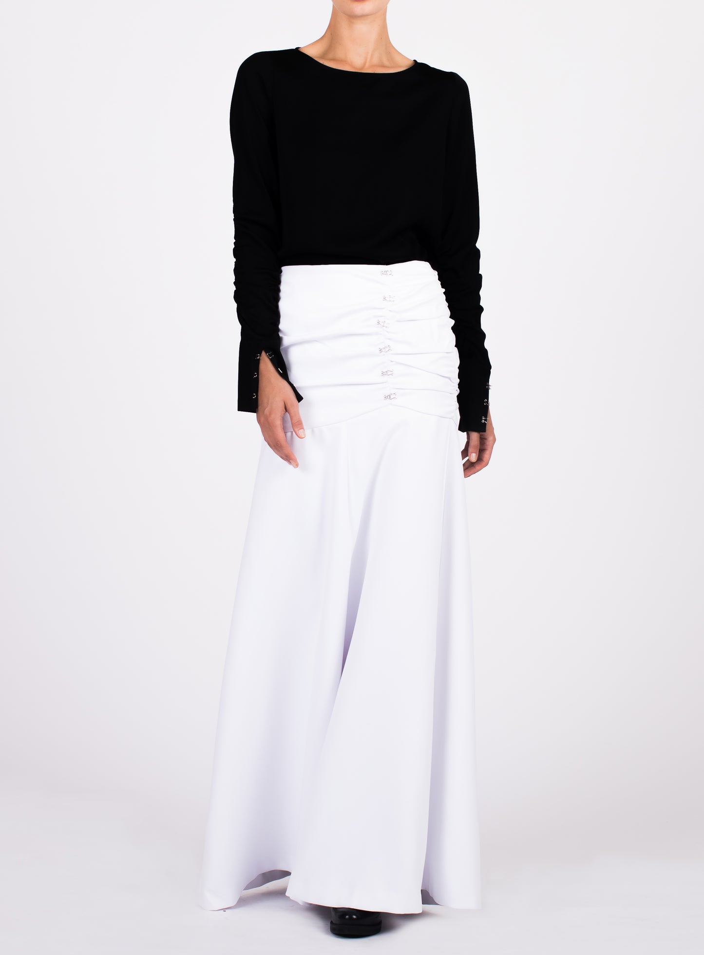 FLOOR LENGTH HOOK AND EYE SKIRT