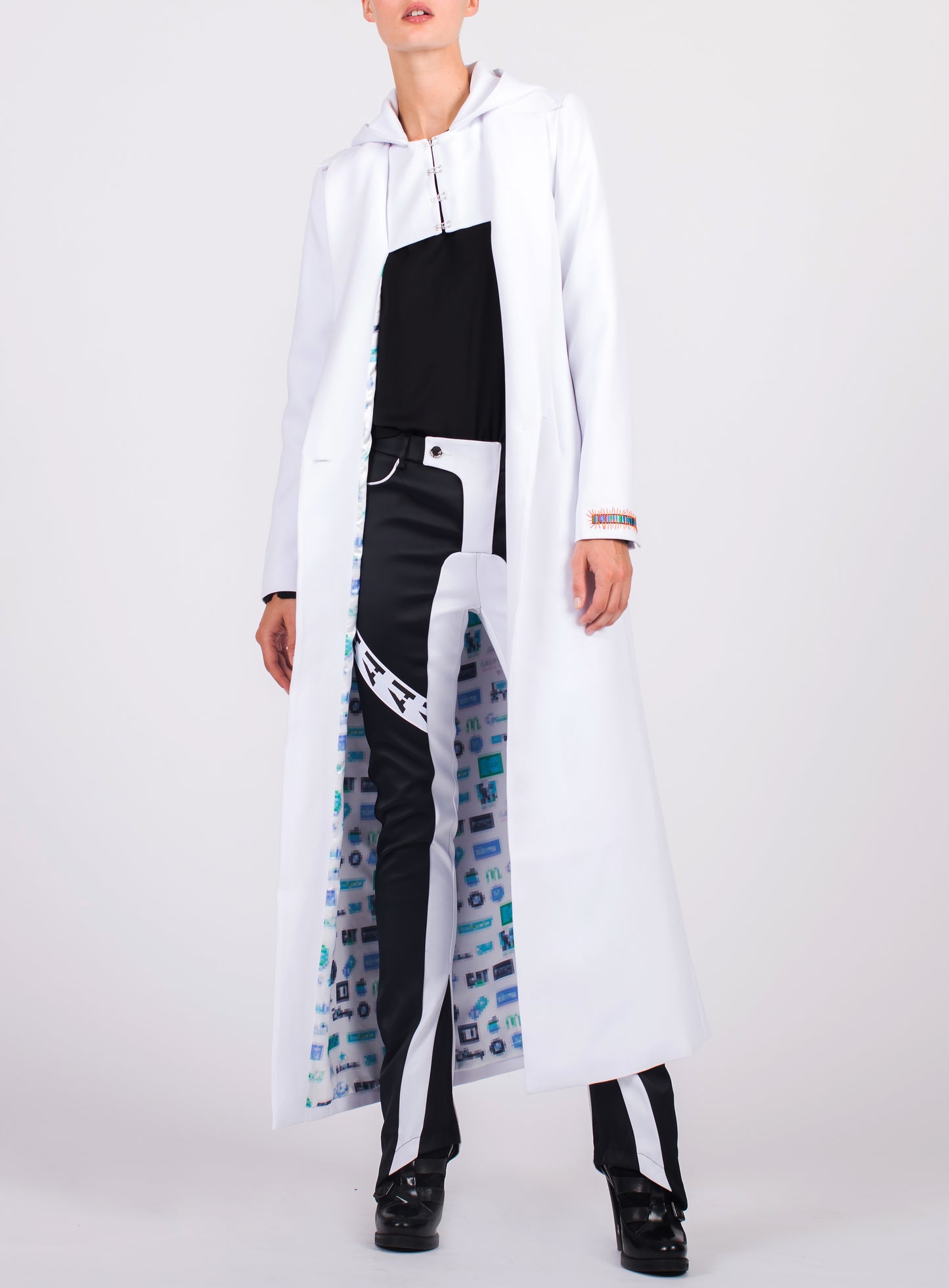 HOODED FLOOR LENGTH COAT